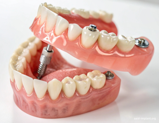 Mold of teeth with dental implants and dental bridges